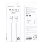 Borofone Καλώδιο USB-C to USB-C 1m 60W BX103 White