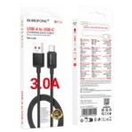 Borofone Καλώδιο USB to USB-C 1m 3A BX120 Black