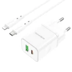 Borofone Φορτιστής USB-C & USB-A με Καλώδιο Type-C to Lightning 1m 20W BN7 White - Image 5