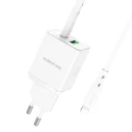 Borofone Φορτιστής USB-C & USB-A με Καλώδιο Type-C to Lightning 1m 20W BN7 White - Image 6