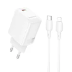 Borofone Φορτιστής USB-C Gan με Καλώδιο Type-C to Lightning 1m 20W BN26 White - Image 2