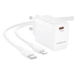 Borofone Φορτιστής USB-C Gan με Καλώδιο Type-C to Lightning 1m 20W BN26 White - Image 5