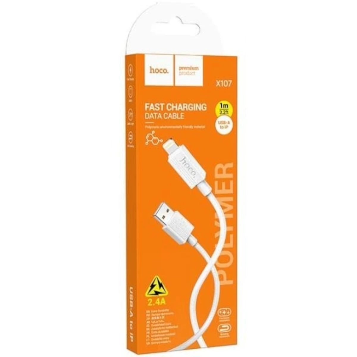 Hoco Καλώδιο USB to Lightning 1m 3A X107 Favor White 0 Hoco Καλώδιο USB to Lightning 1m 3A X107 Favor White - Image 1