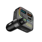 Blavec FM Transmitter/Φορτιστής Αυτοκινήτου,Bluetooth/2x USB/USB- C 36W TR-01 Flash Black - Image 2