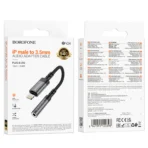 Borofone Καλώδιο Ηχου Lightning to Jack 3.5mm Female BV24 Grey