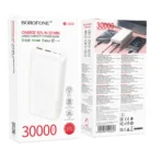 Borofone PowerBank 30.000mAh 2x USB/1x Type-C 22.5W BJ80B Clever White