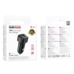 Borofone Φορτιστής Αυτοκινήτου USB/USB-C 38W BZ34B Cloud Black