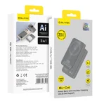 Blavec PowerBank Magsafe 10.000mAh Ultra Slim 3 in 1 USB-C 22,5W BJ-04 Gray - Image 2