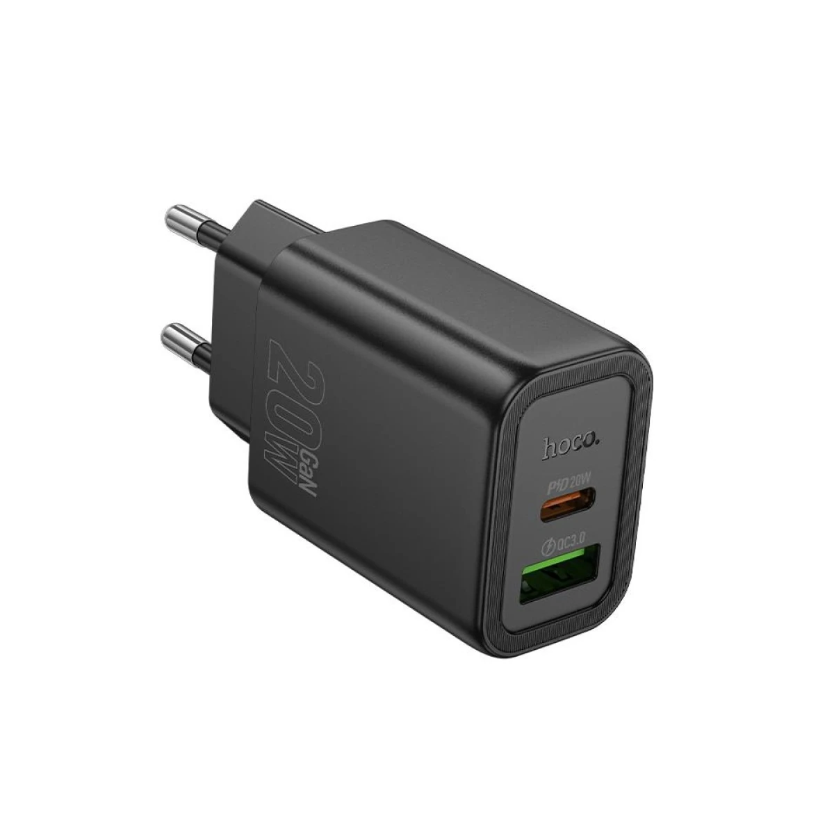 Borofone Φορτιστής USB,USB-C 20W N61 Gentle Black 0 Hoco Φορτιστής USB/USB-C 20W N61 Gentle Black - Image 1