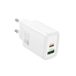 Hoco Φορτιστής USB/USB-C 20W N61 Gentle White - Image 3